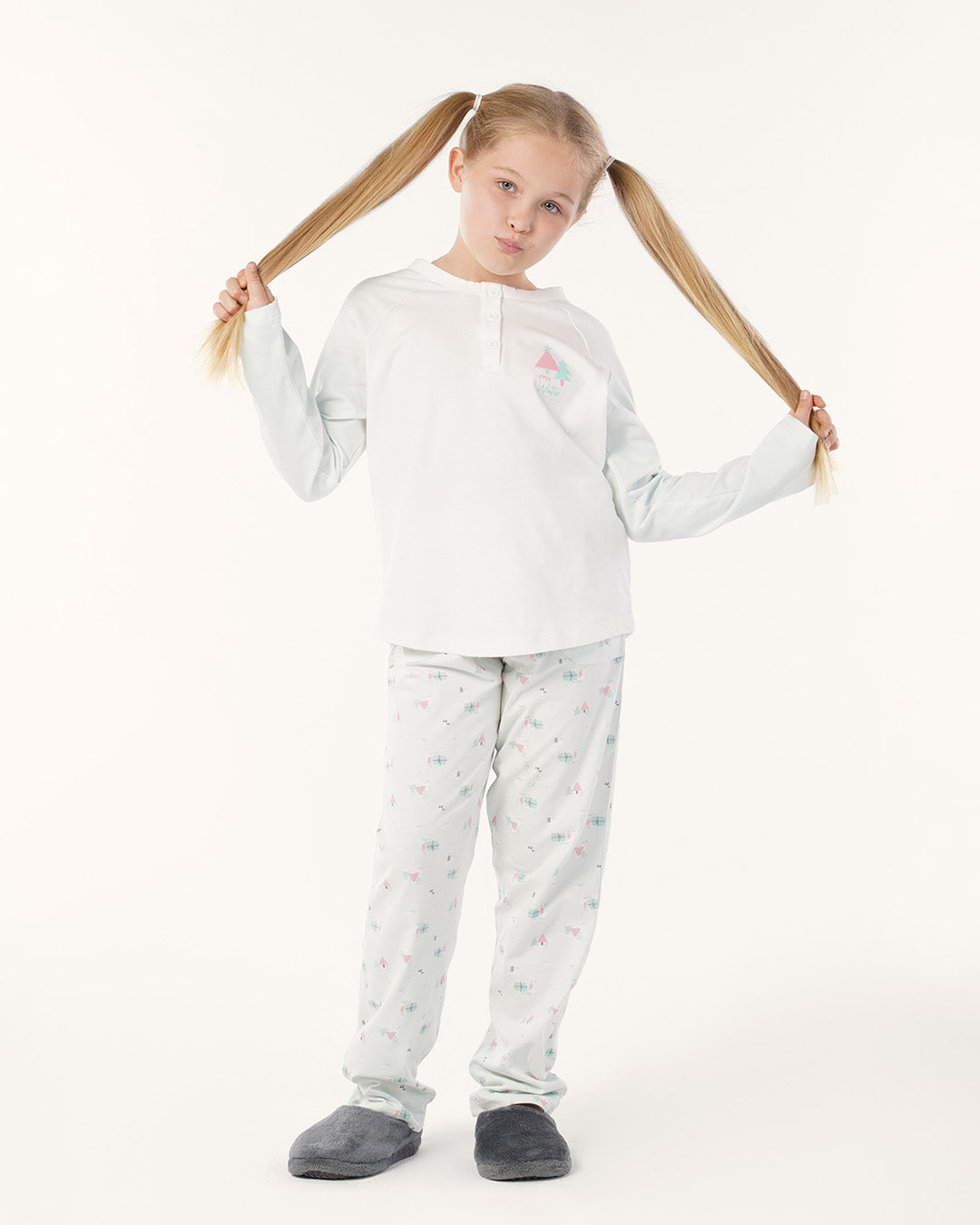 بيجاما بنطلون قطن و توب كم طويل الشتاء قريب