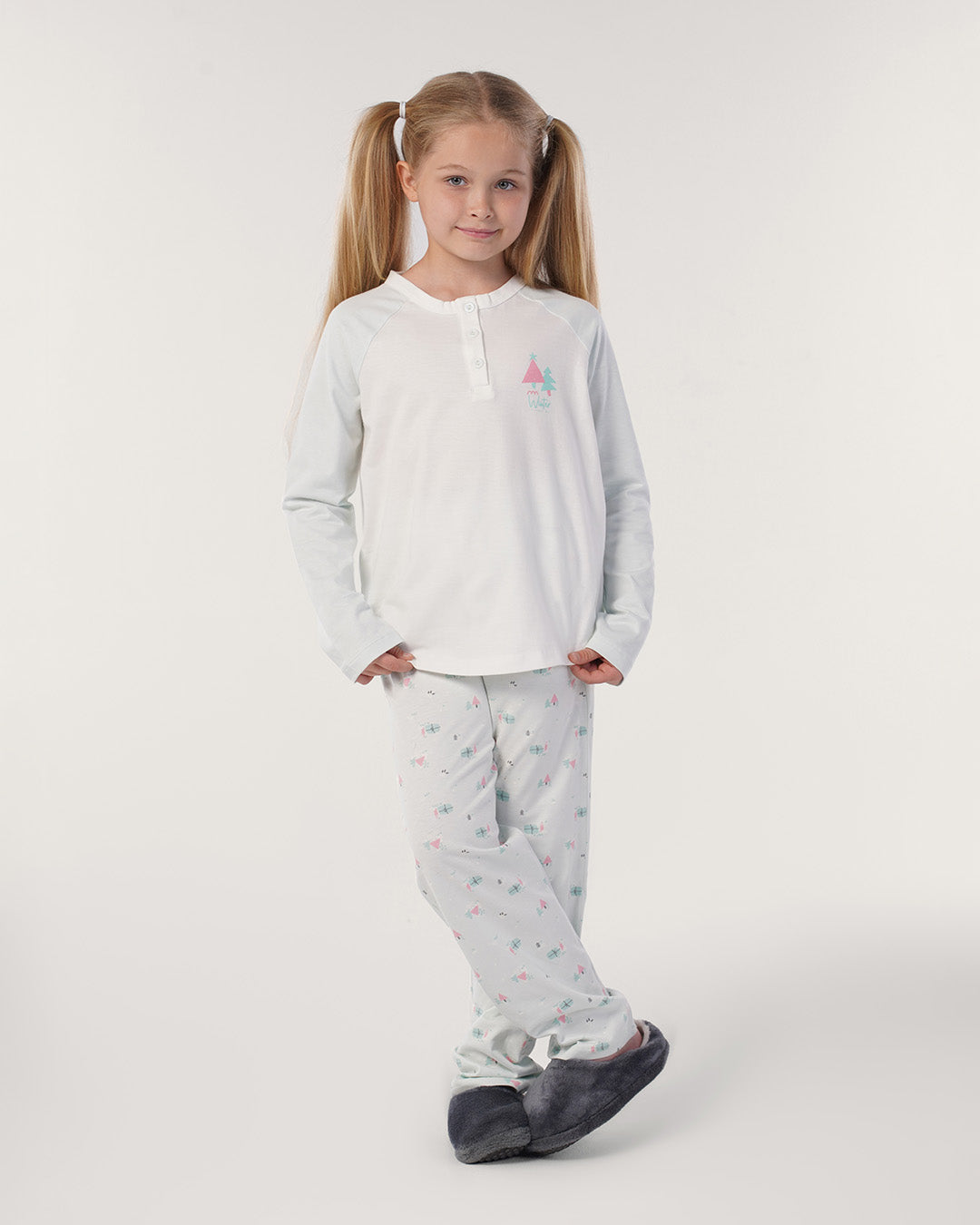 بيجاما بنطلون قطن و توب كم طويل الشتاء قريب