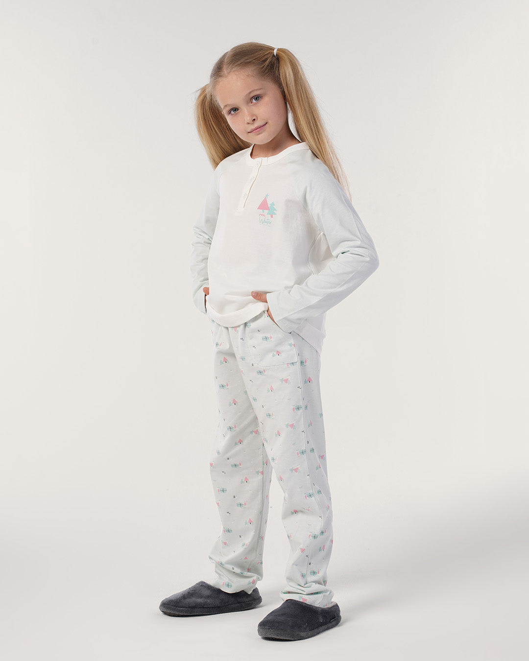 بيجاما بنطلون قطن و توب كم طويل الشتاء قريب