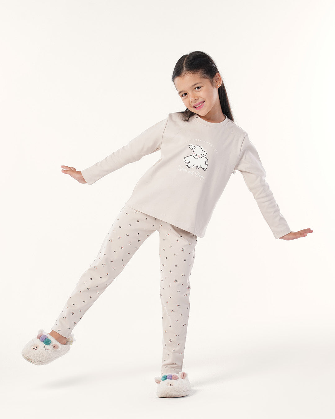 بيجاما بنطلون قطن و توب كُم طويل الخروف الصغير