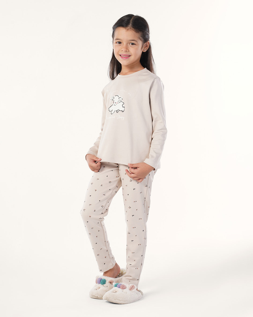 بيجاما بنطلون قطن و توب كُم طويل الخروف الصغير