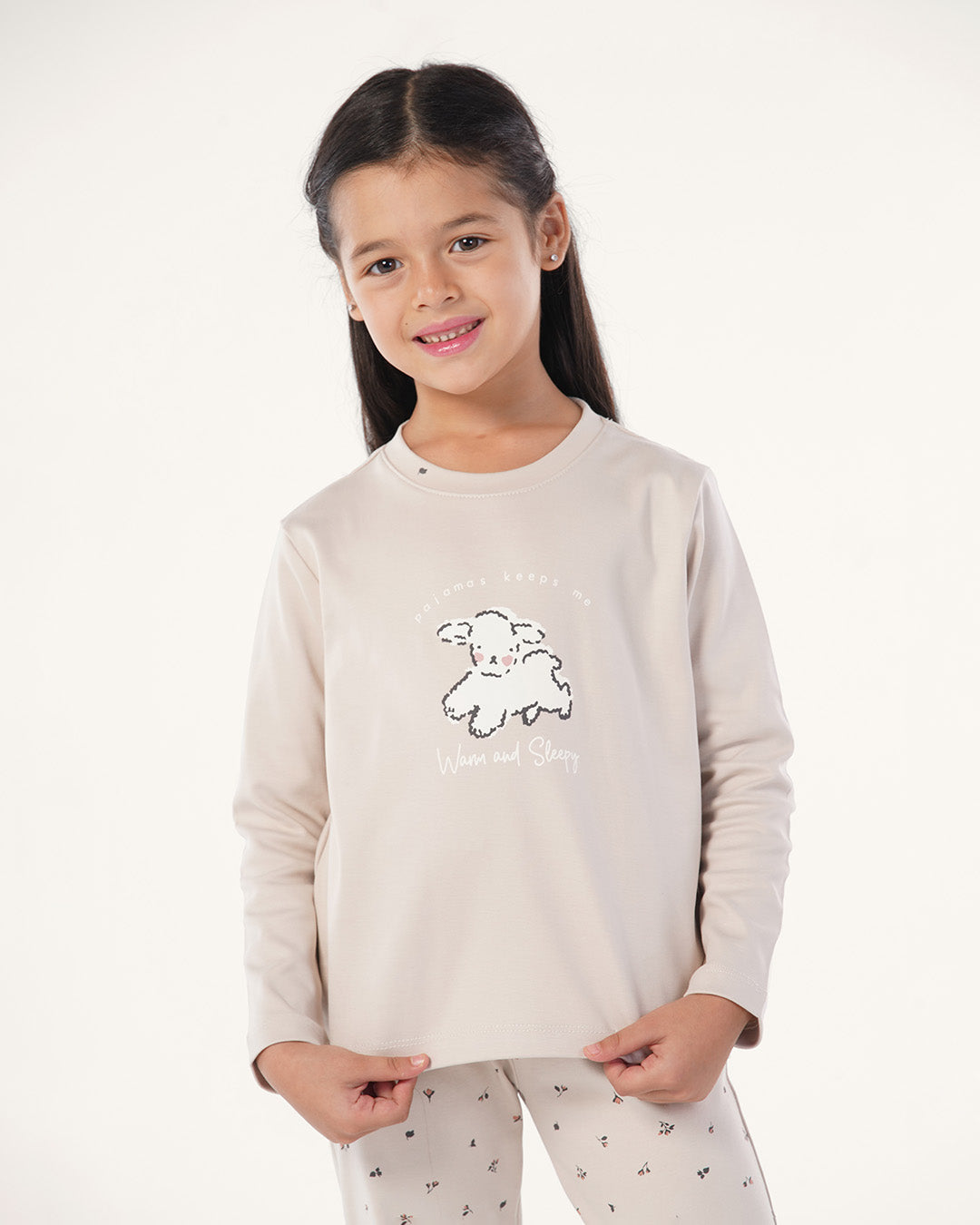 بيجاما بنطلون قطن و توب كُم طويل الخروف الصغير