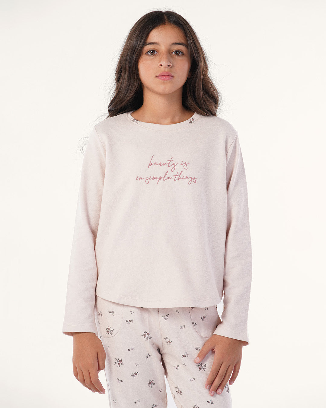 بيجاما بنطلون جاكارد و توب كًم طويل قنفيذ