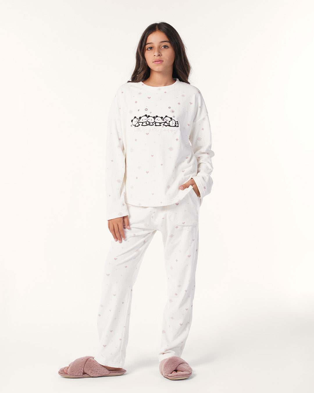 بيجاما قطيفه نجوم صغيره