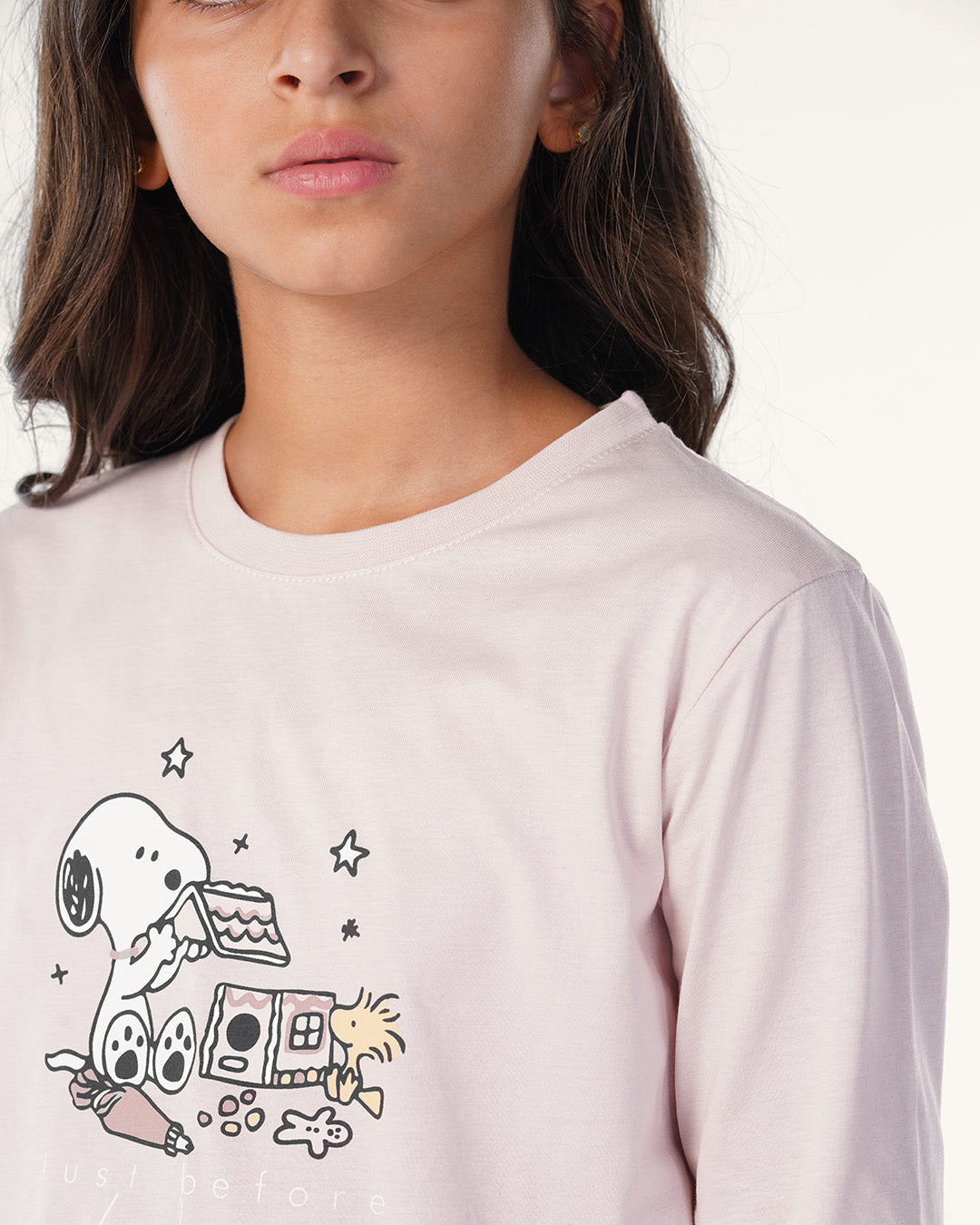 بيجامة بنطلون قطن و توب كُم طويل سنوبى