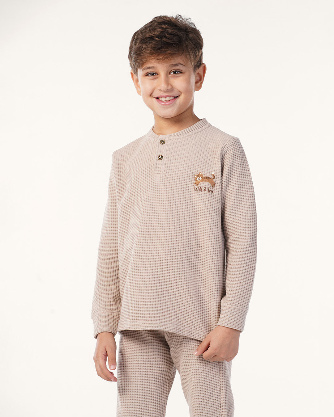 بيجاما بنطلون جاكارد النمر الصغير