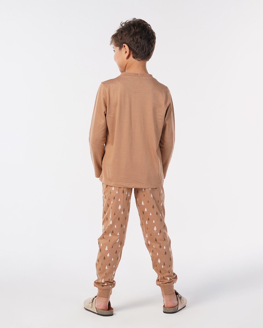 بيجاما بنطلون قطن و توب كُم طويل دب و شجره