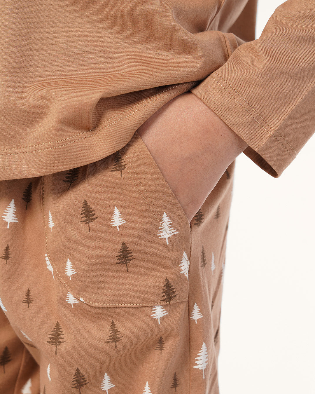 بيجاما بنطلون قطن و توب كُم طويل دب و شجره