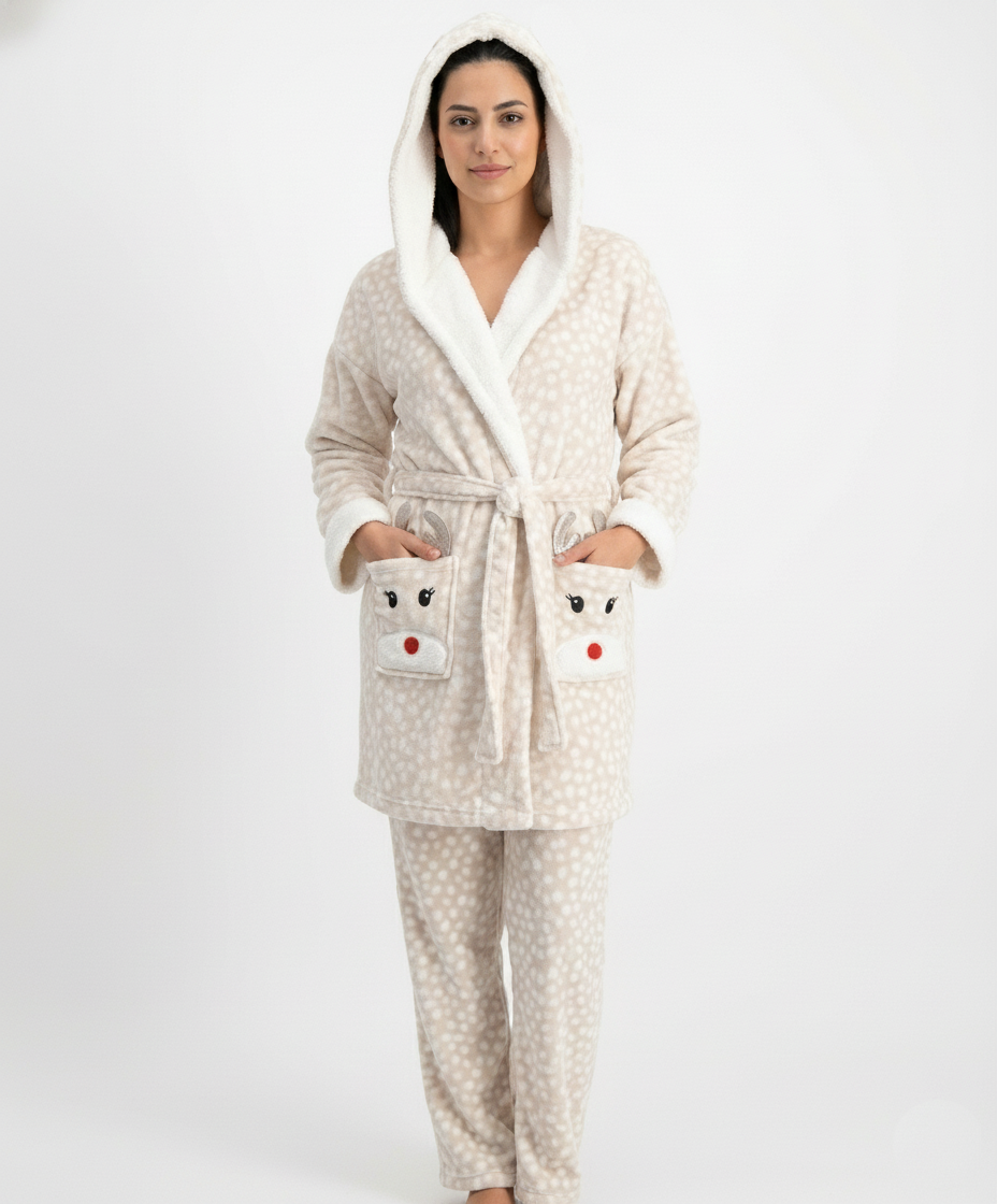 Reindeer روب حريمى بكابيشو