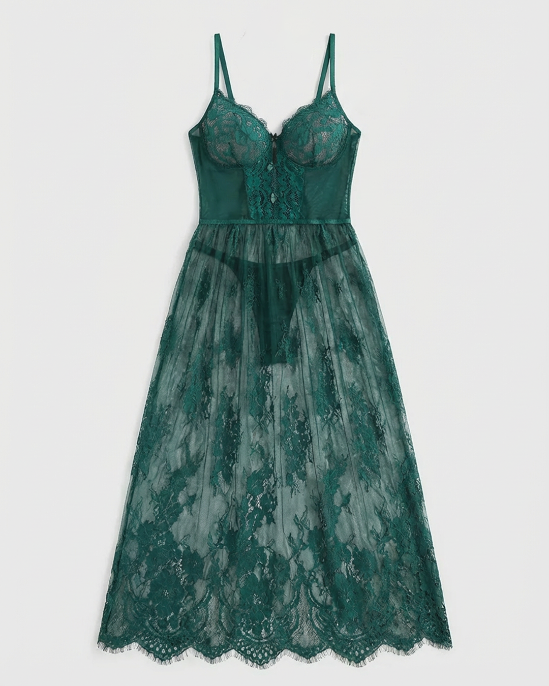 LDقميص نوم طويل شفاف من الاسفل و بيكيني