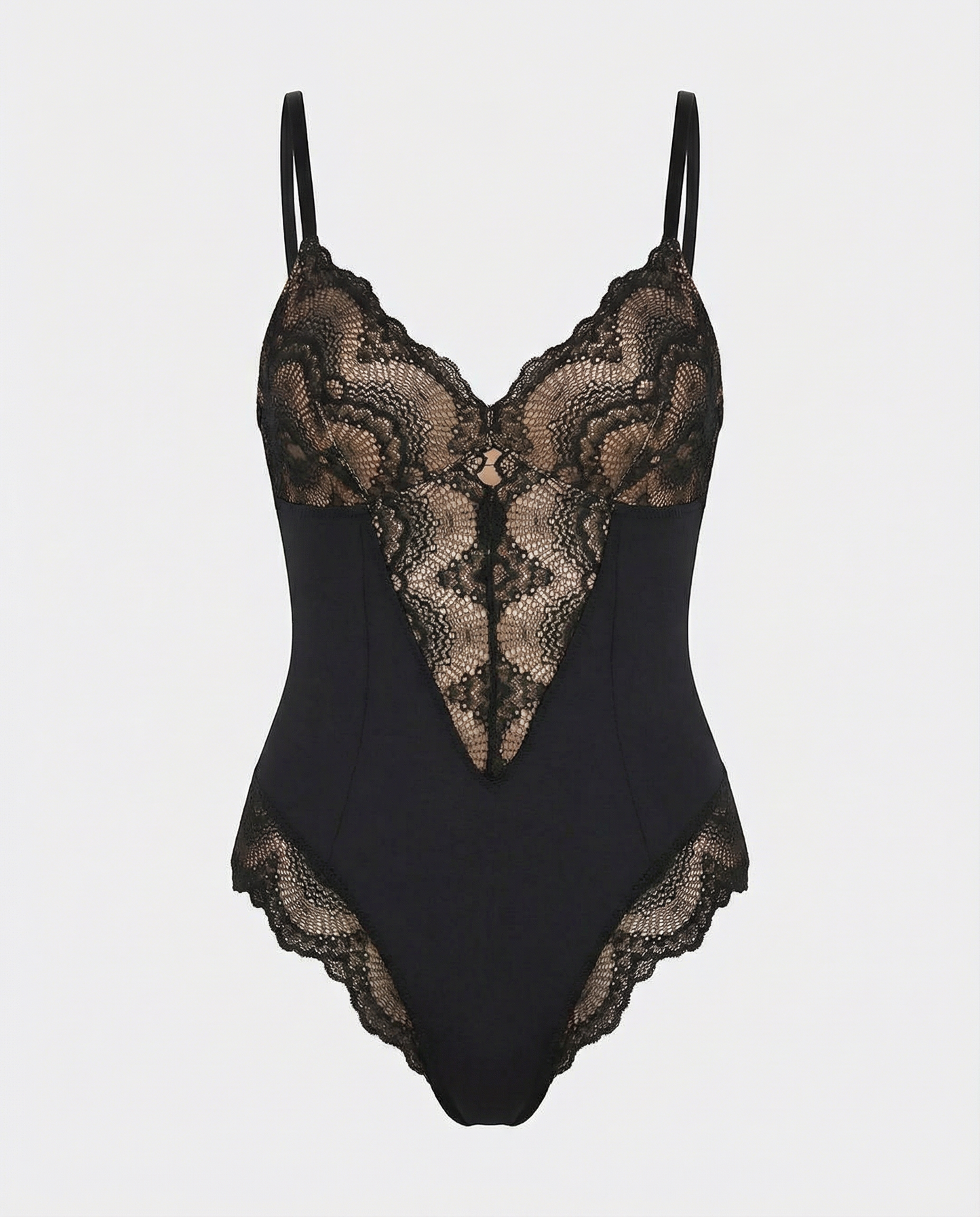 BS قميص نوم دانتيل بفتحة قلب