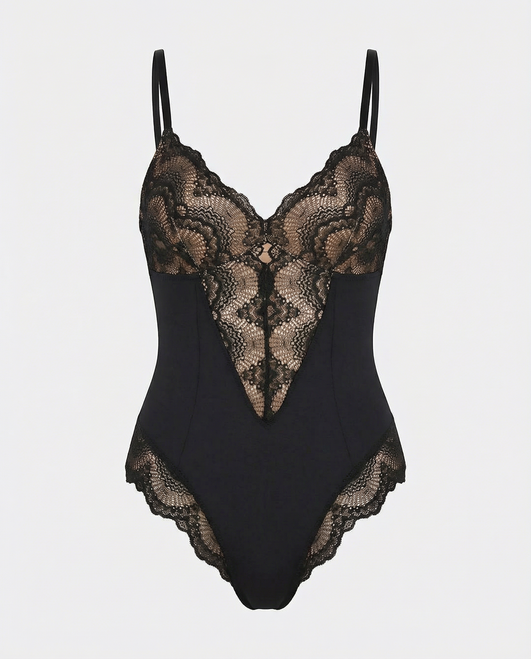 BS قميص نوم دانتيل بفتحة قلب