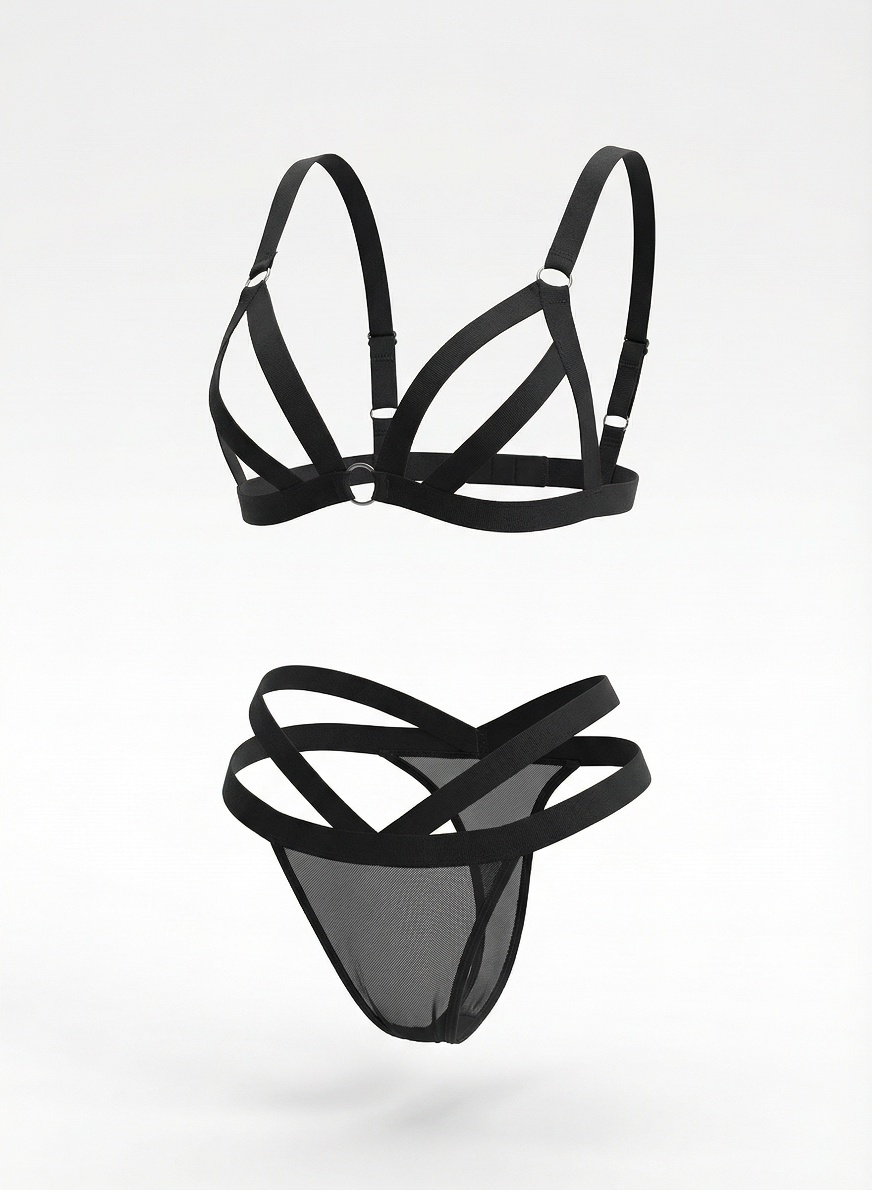 Y طقم بكيني قطعتين مقلم