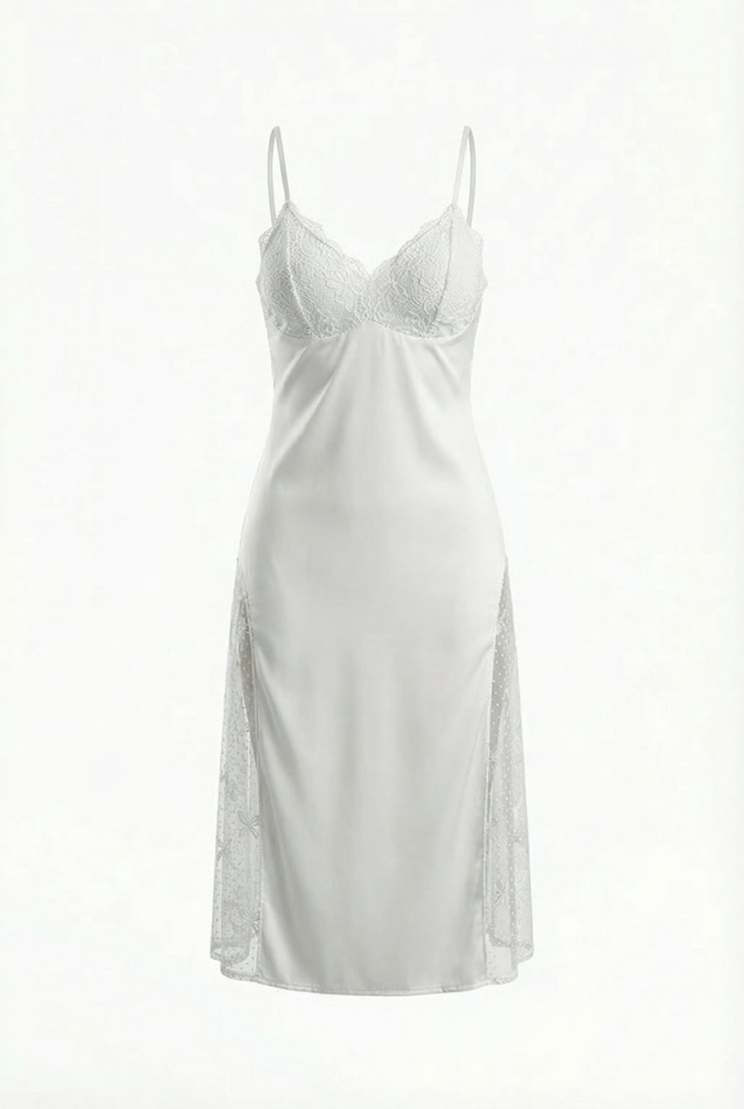 LD قميص نوم حريمي طويل و شيفون من الجنب