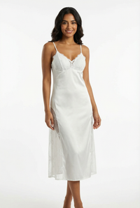 LD قميص نوم حريمي طويل و شيفون من الجنب