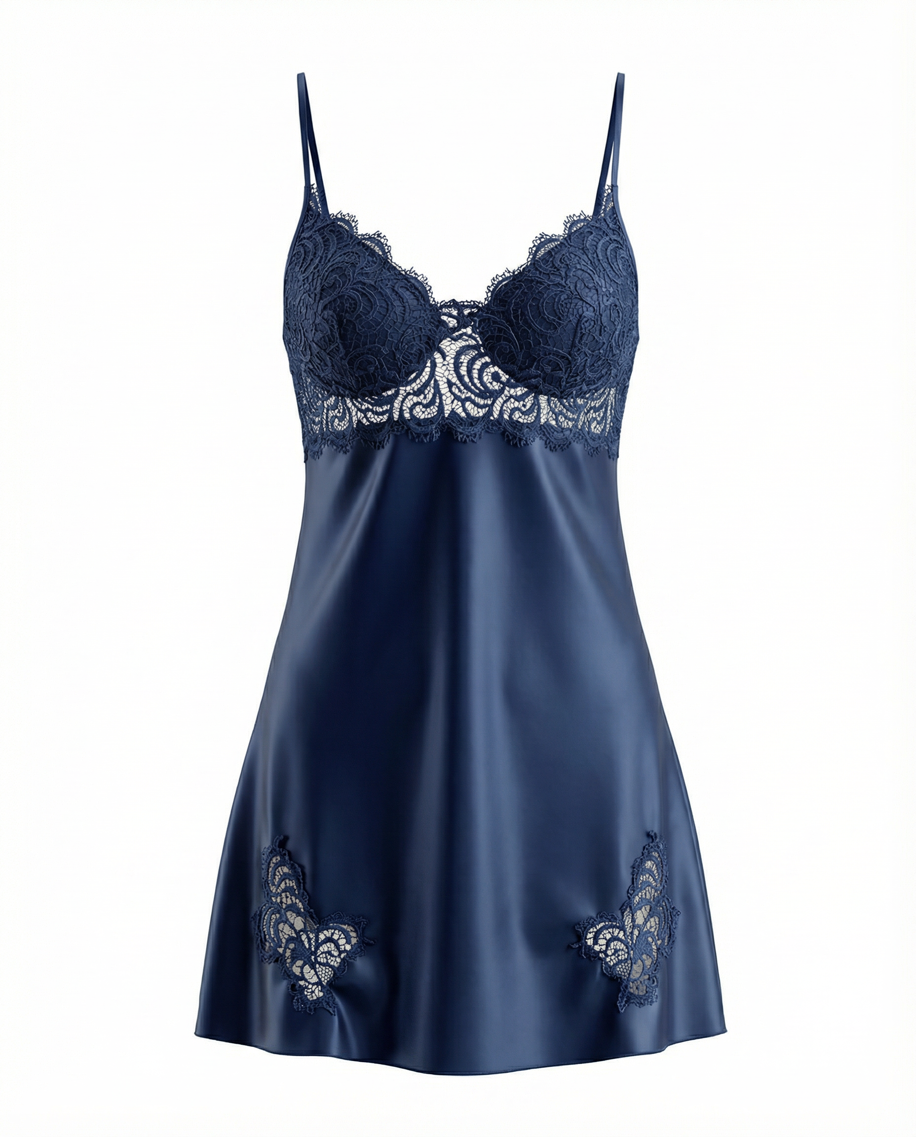 Women's short night-shirt with lace straps