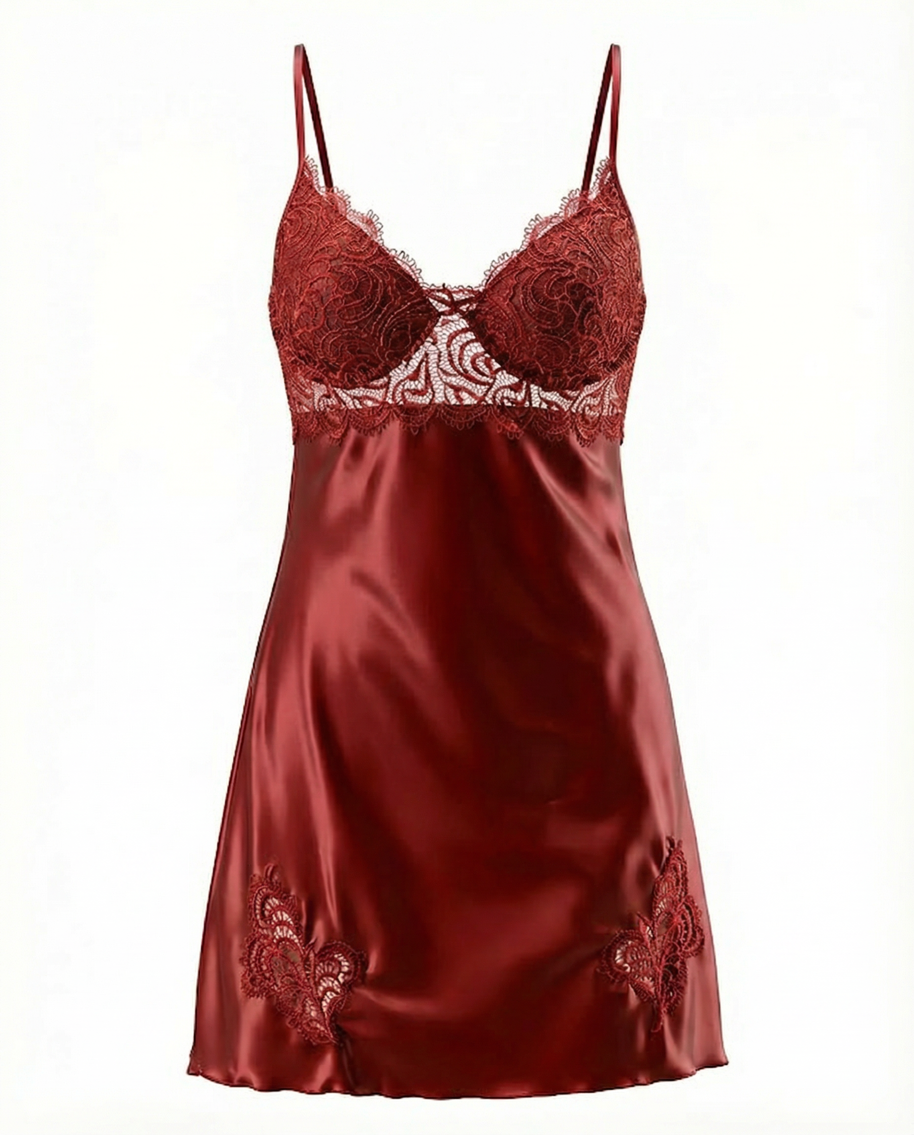 Women's short night-shirt with lace straps