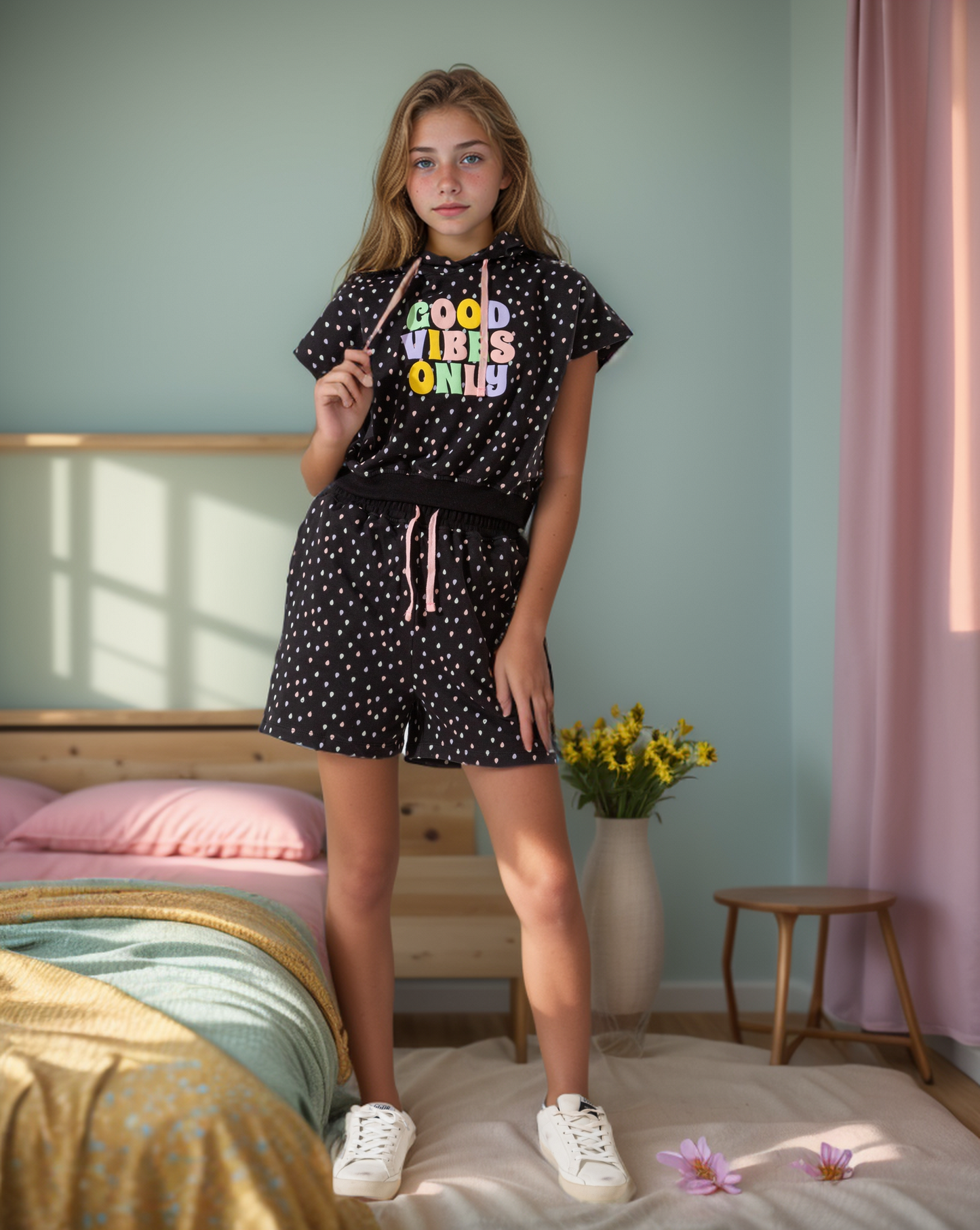 Good Vibes Only بيجاما بناتي