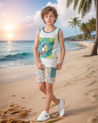 Welcome to the Jungle Boys' cotton pajamas and shorts