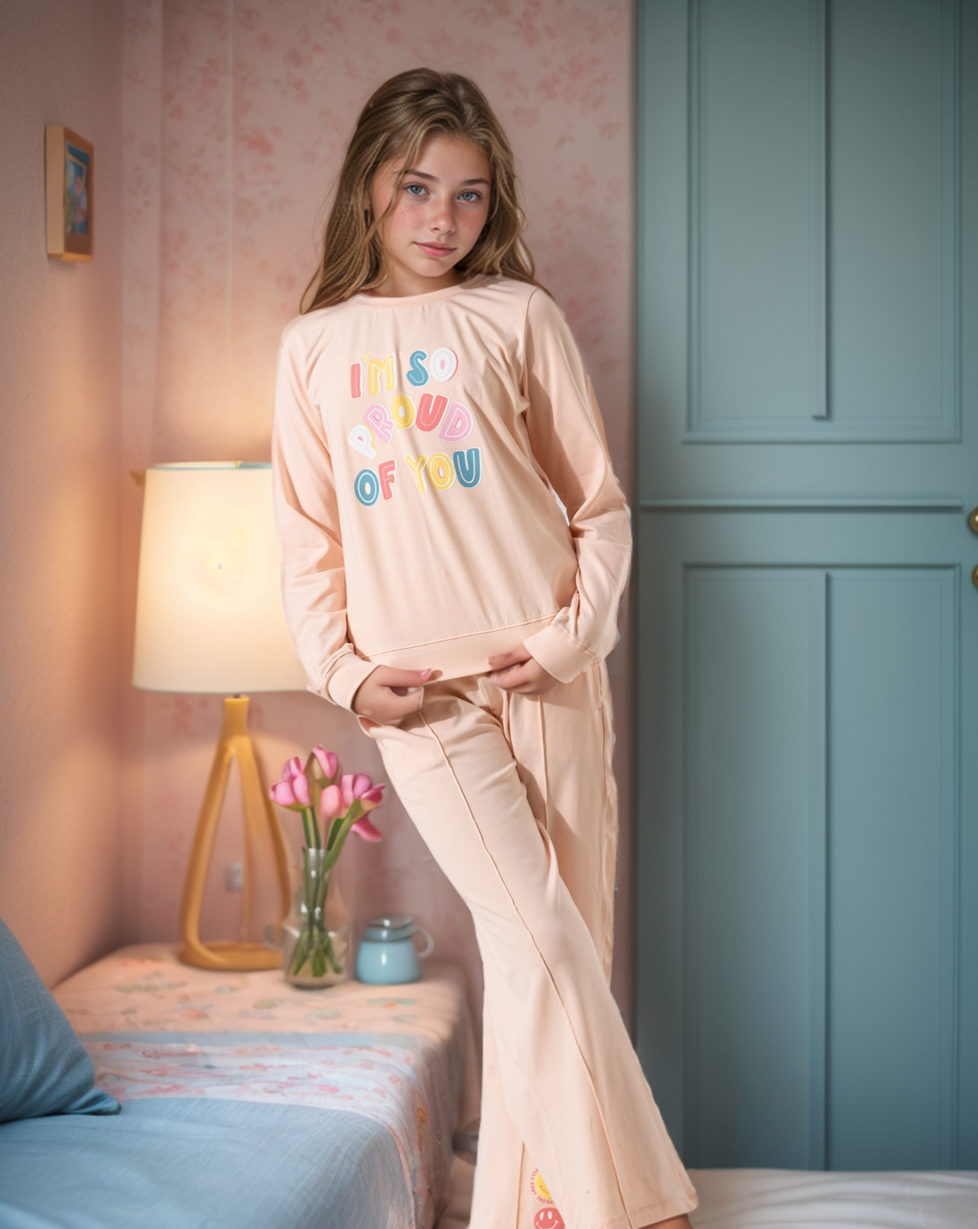 iam so proud of you بيجاما بناتي كم طويل وبنطلون