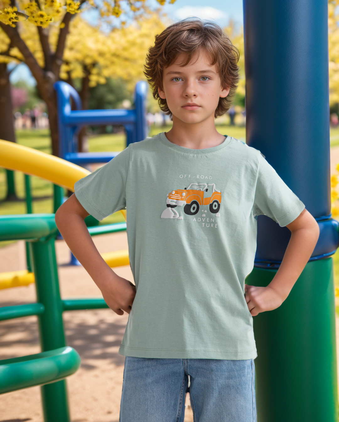 Off road Truck تيشرت أولادي نص كم