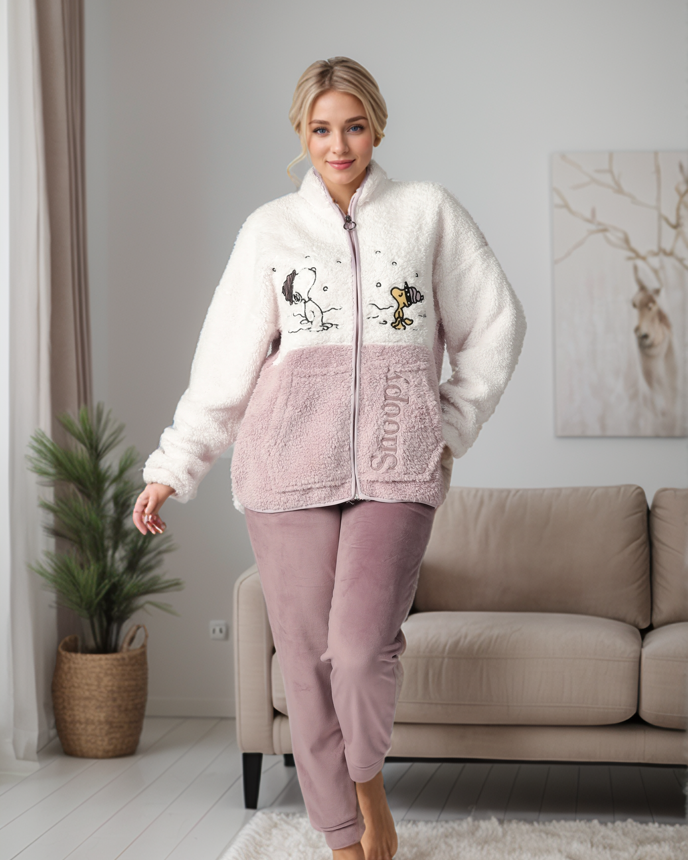 snoopy بيجاما حريمي بكم