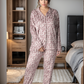 Women's pajamas with patterned buttons