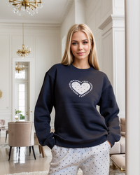 good enough بيجامه حريمي تيشرت كم طبعه علي الصدر قلب وبنطلون منقط