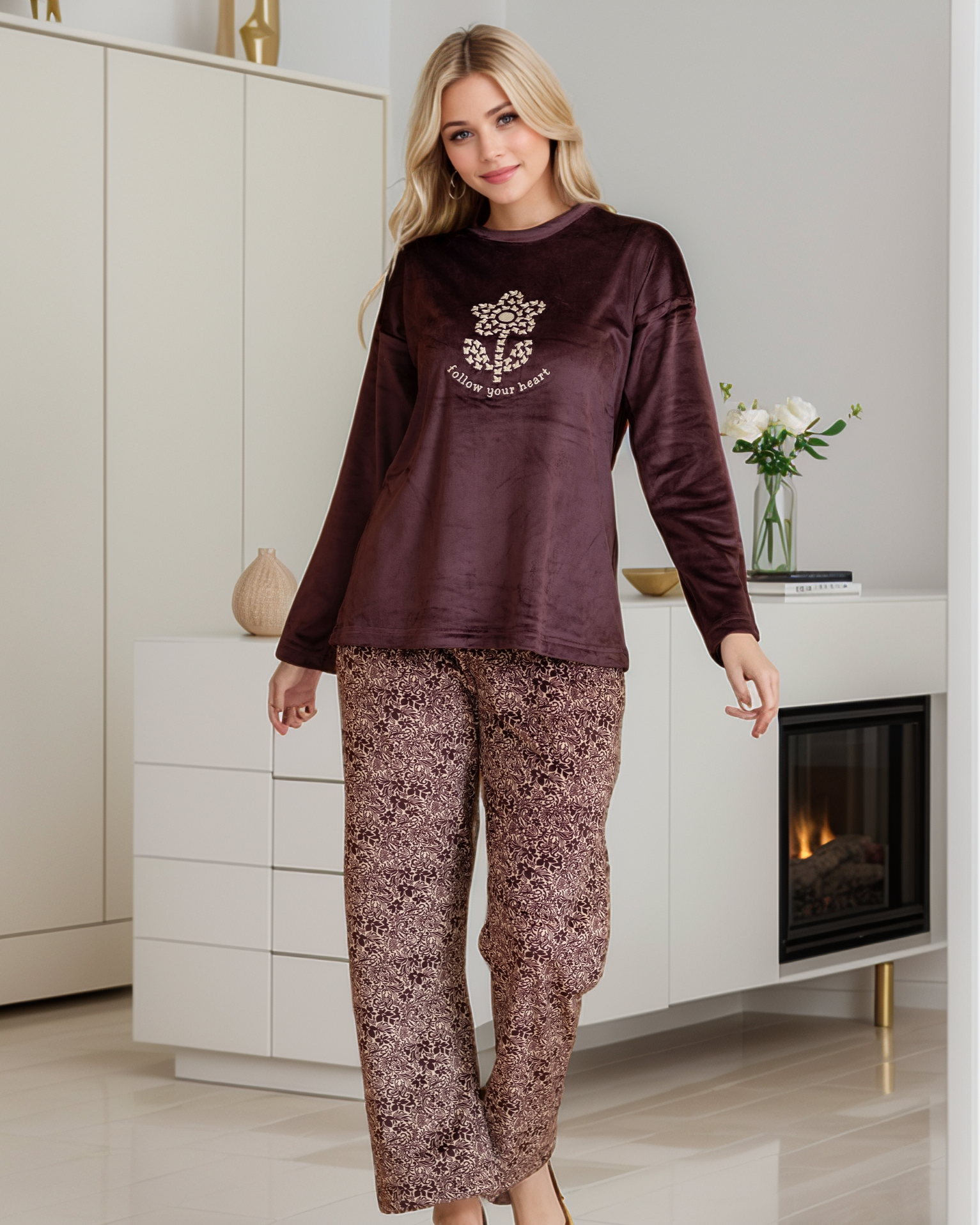 follow your heart بيجاما حريمي 3 قطع