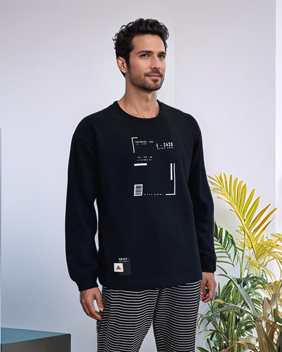 Next in Line Cream long sleeve pajamas