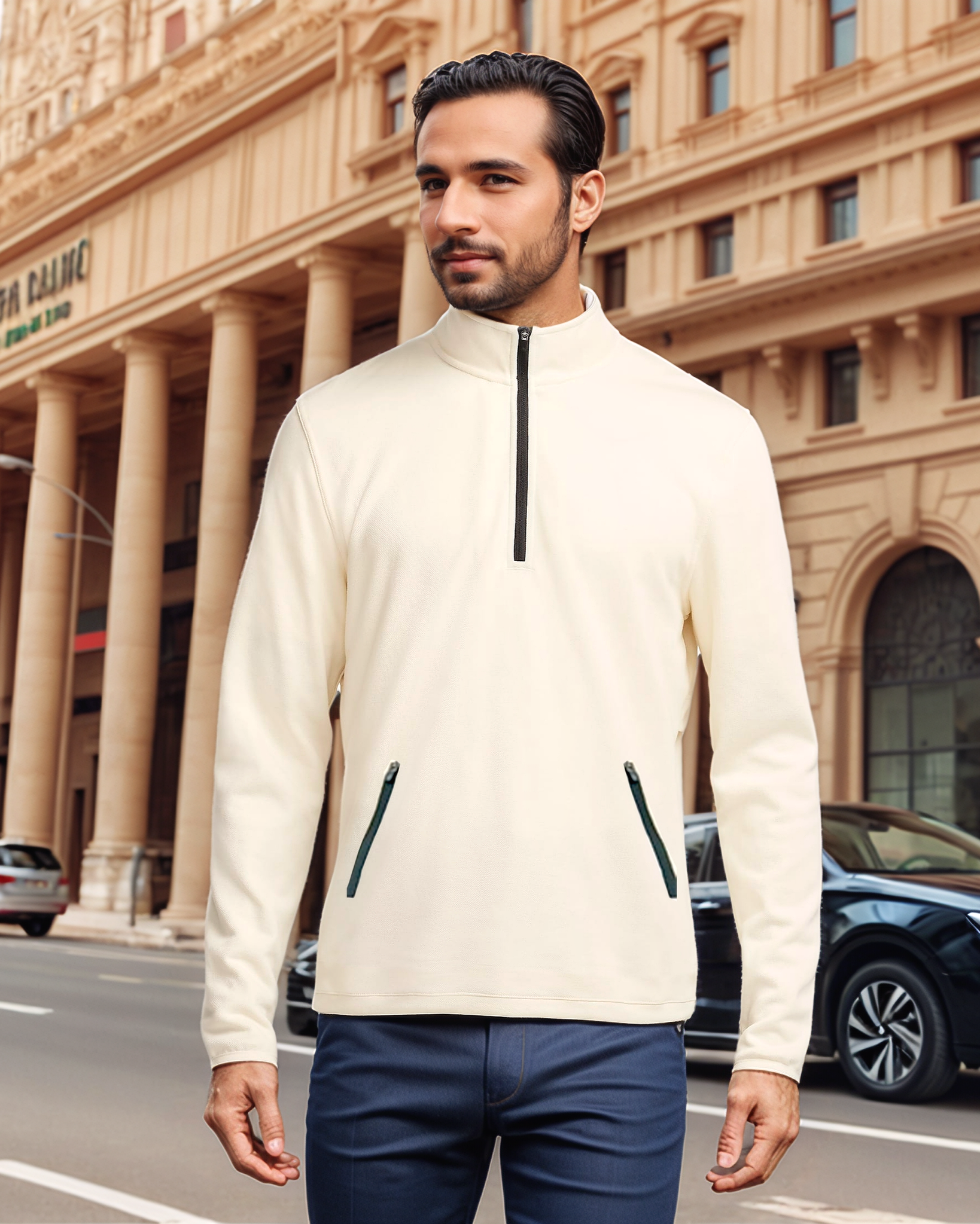 Half Zipper Jacket جاكت كُم طويل