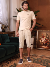 Triple dots men's half sleeve pajamas