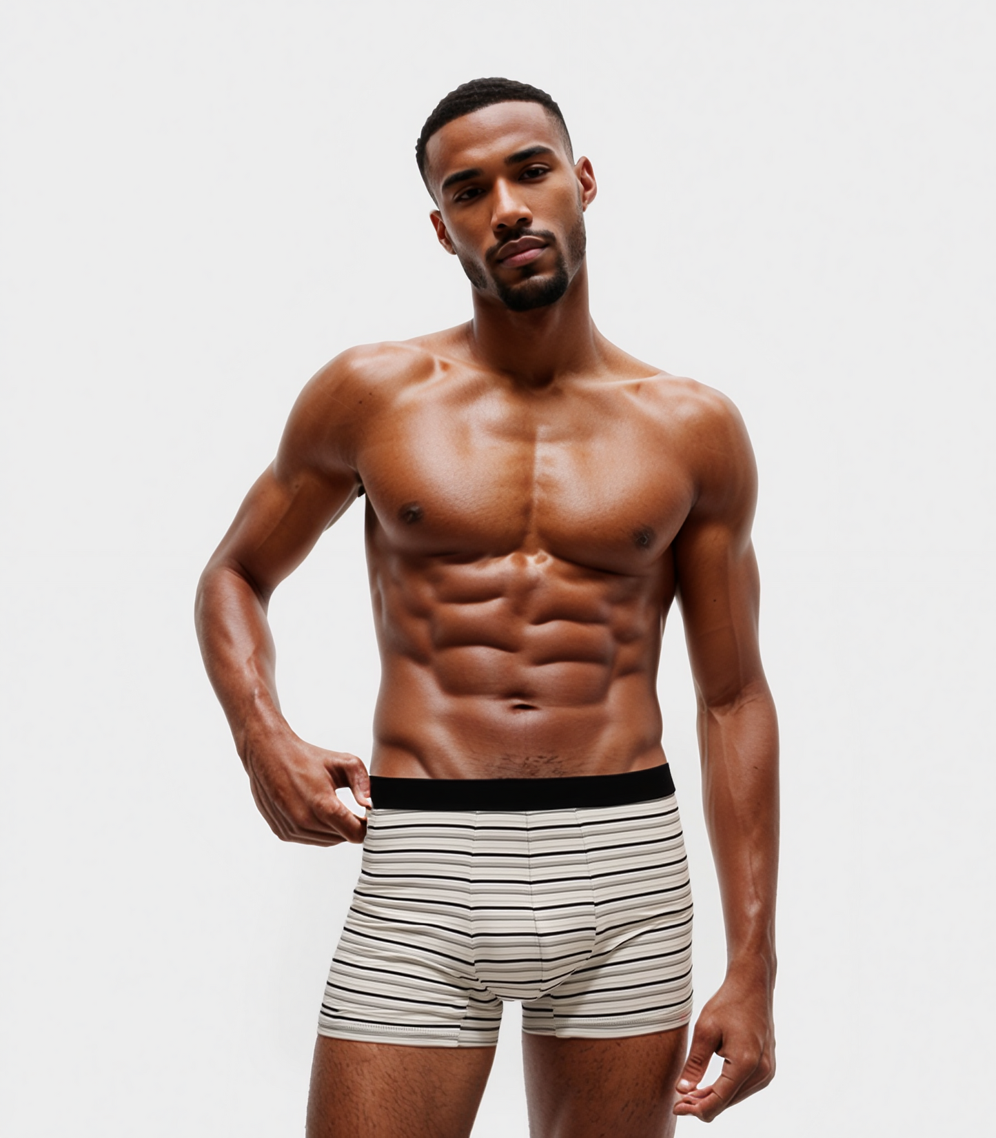 Black and white stripe بوكسر رجالي