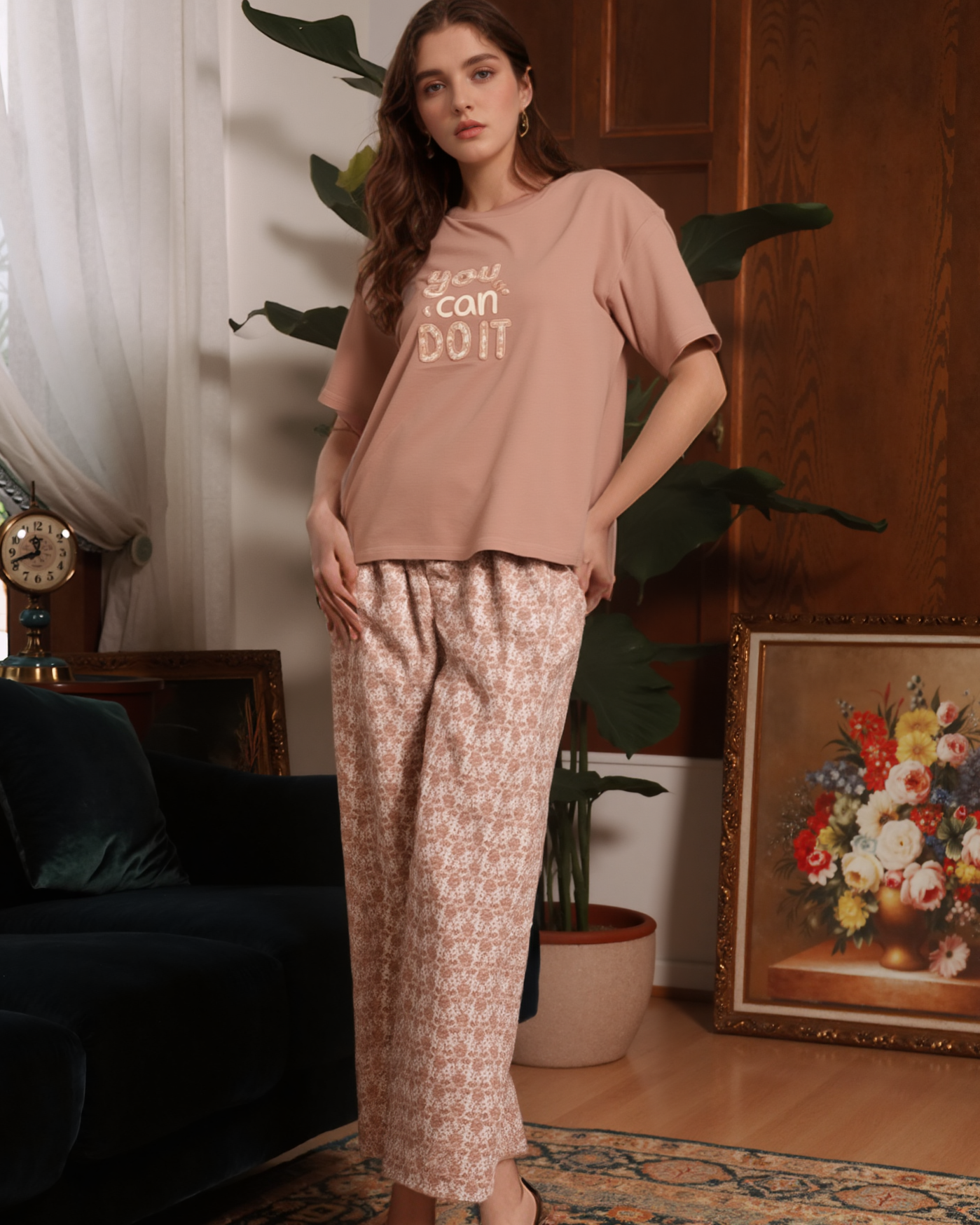 You can do it بيجاما حريمي نص كم و بنطلون