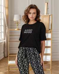 Good mood بيجاما حريمي بنطلون اسود