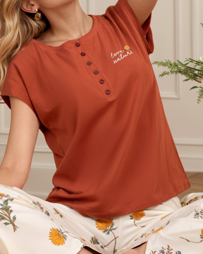 Love nature بيجاما حريمي كت و شورت