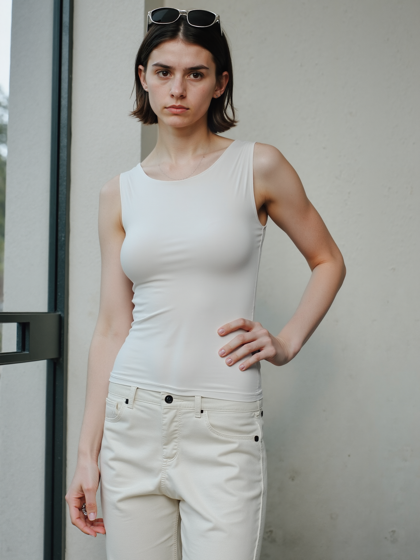 polyamid بدى ساده حريمي ياقه القارب