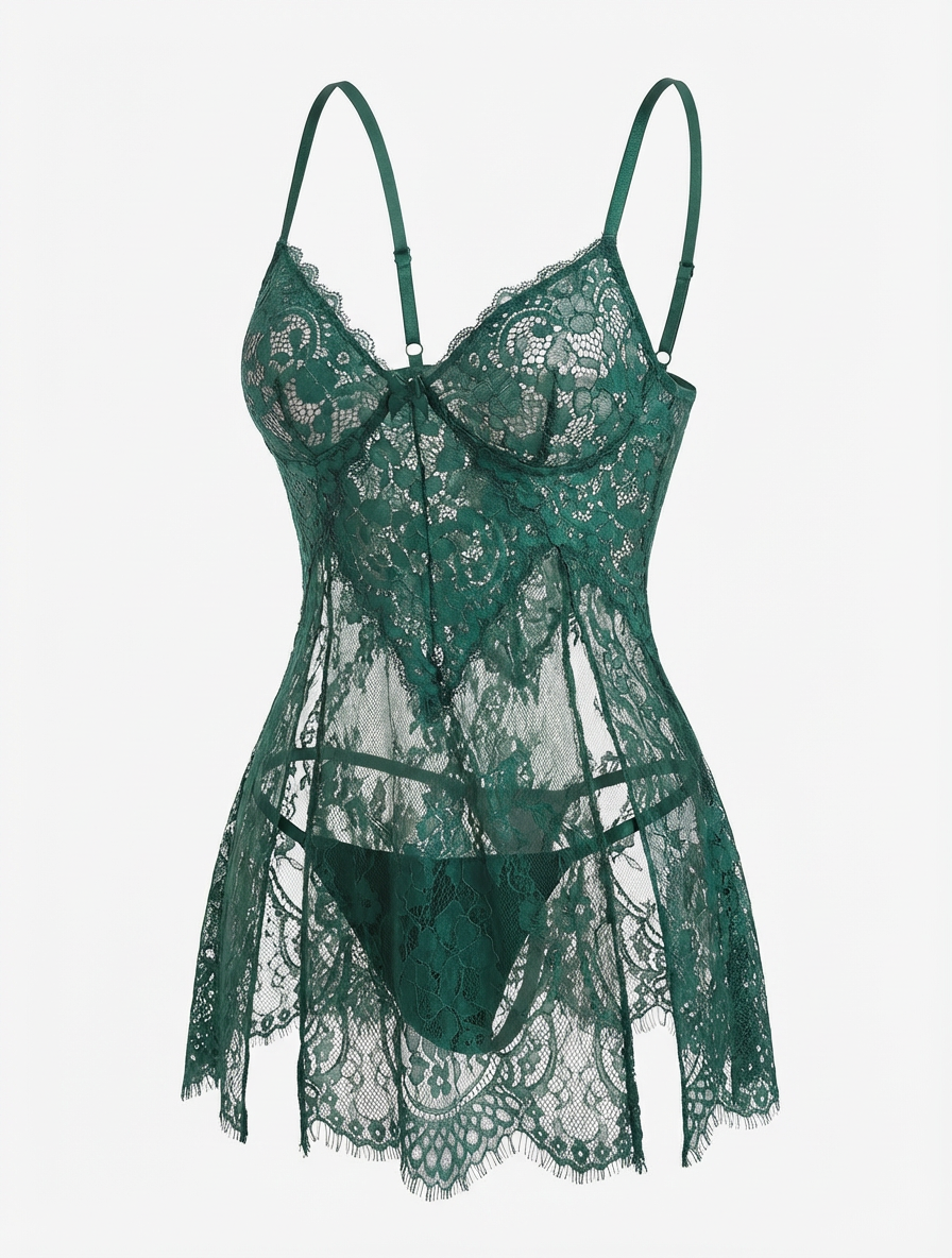 BD طقم لانجيري حمالة دانتيل منقوشV