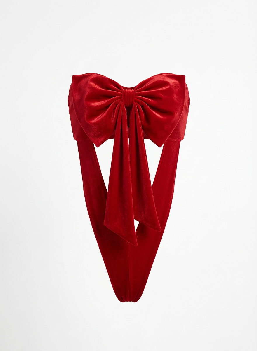 Y بكيني قطعة واحدة بفيونكة علي الصدر