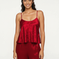 Women's satin pajamas, suspender T-shirt and pants