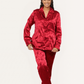 Women's classic satin pajamas with buttons