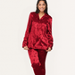 Women's classic satin pajamas with buttons