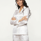 Women's classic satin pajamas with buttons