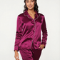 Women's pajamas, classic satin, plain with buttons
