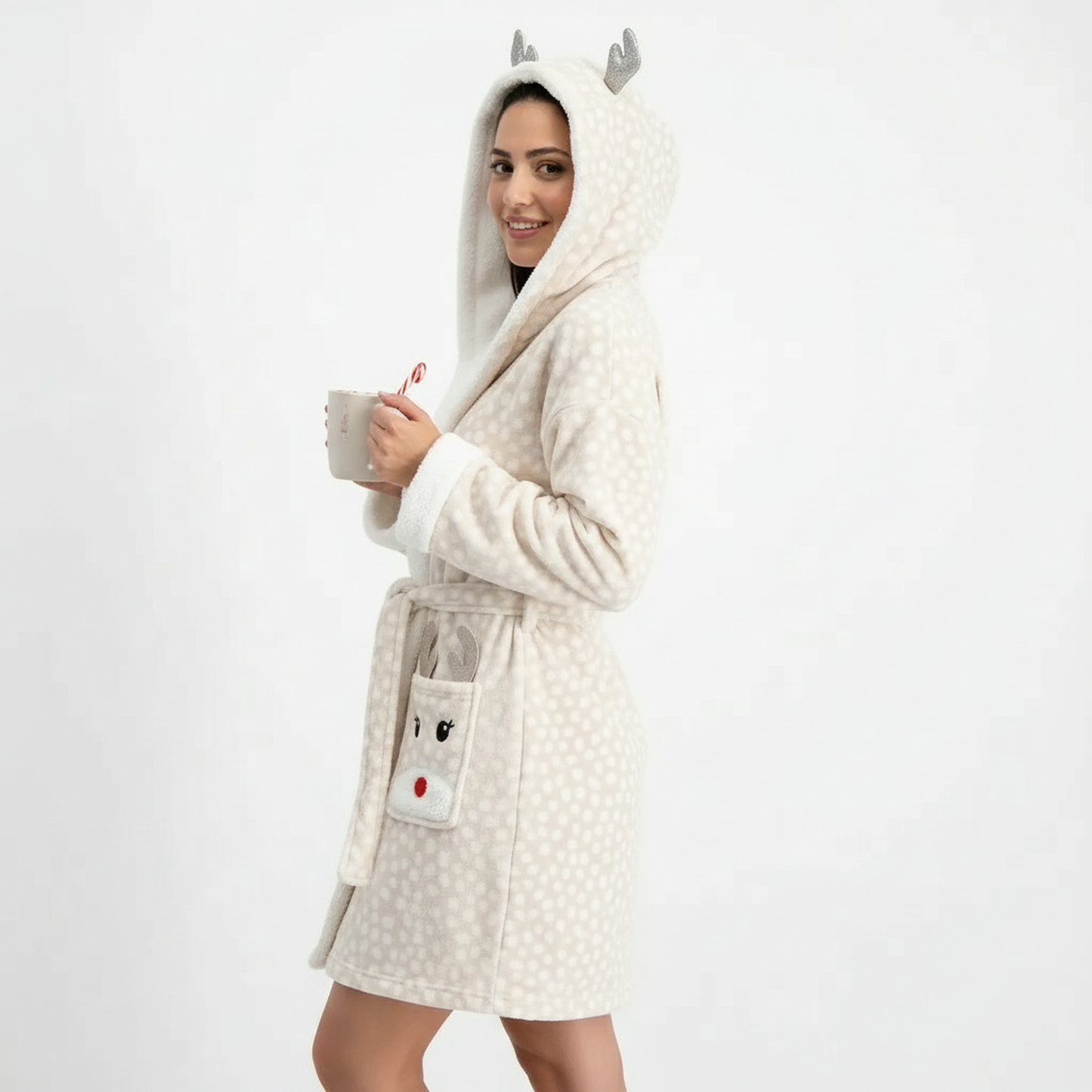 Reindeer روب حريمى بكابيشو