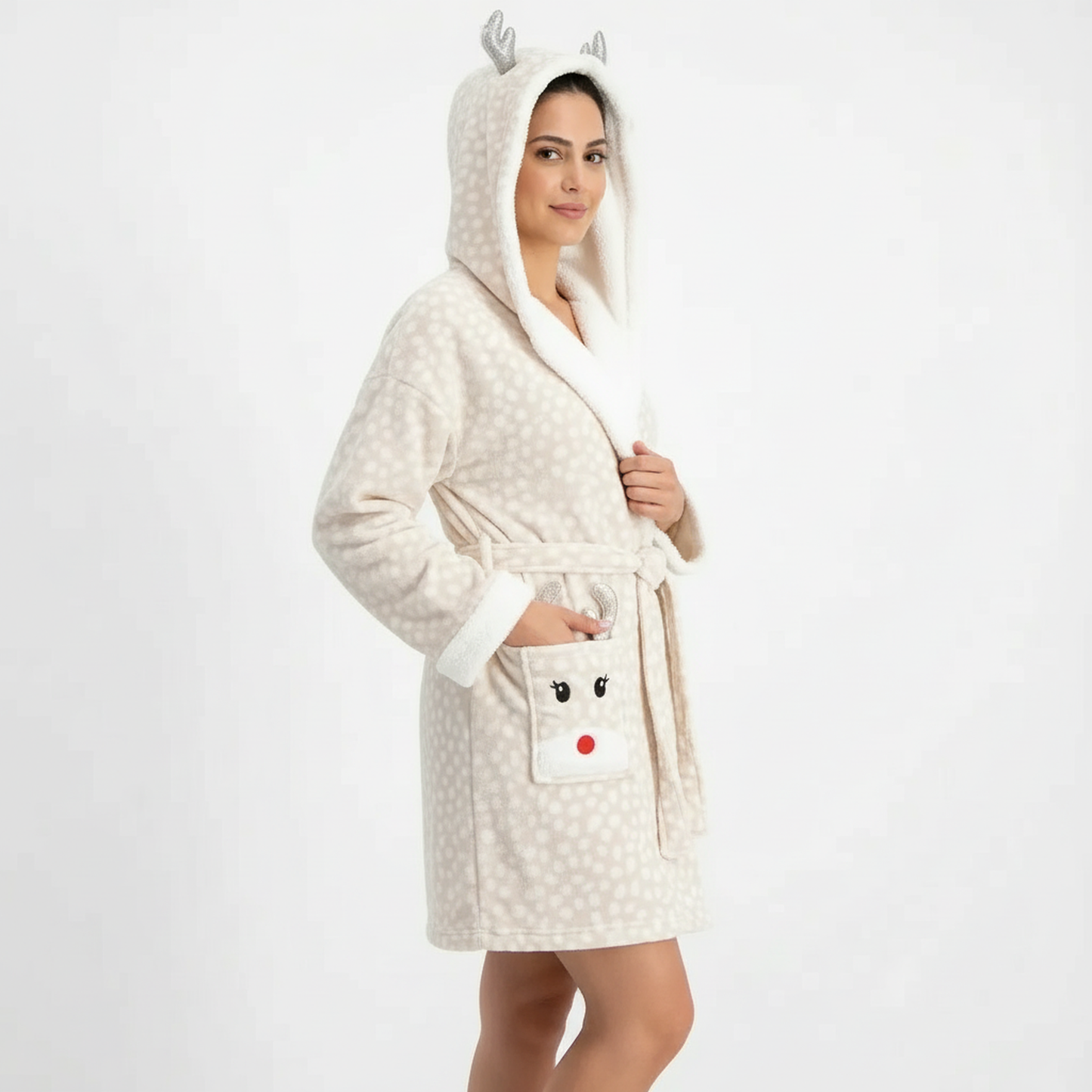 Reindeer روب حريمى بكابيشو