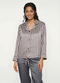 Women's striped pajamas, trouser length