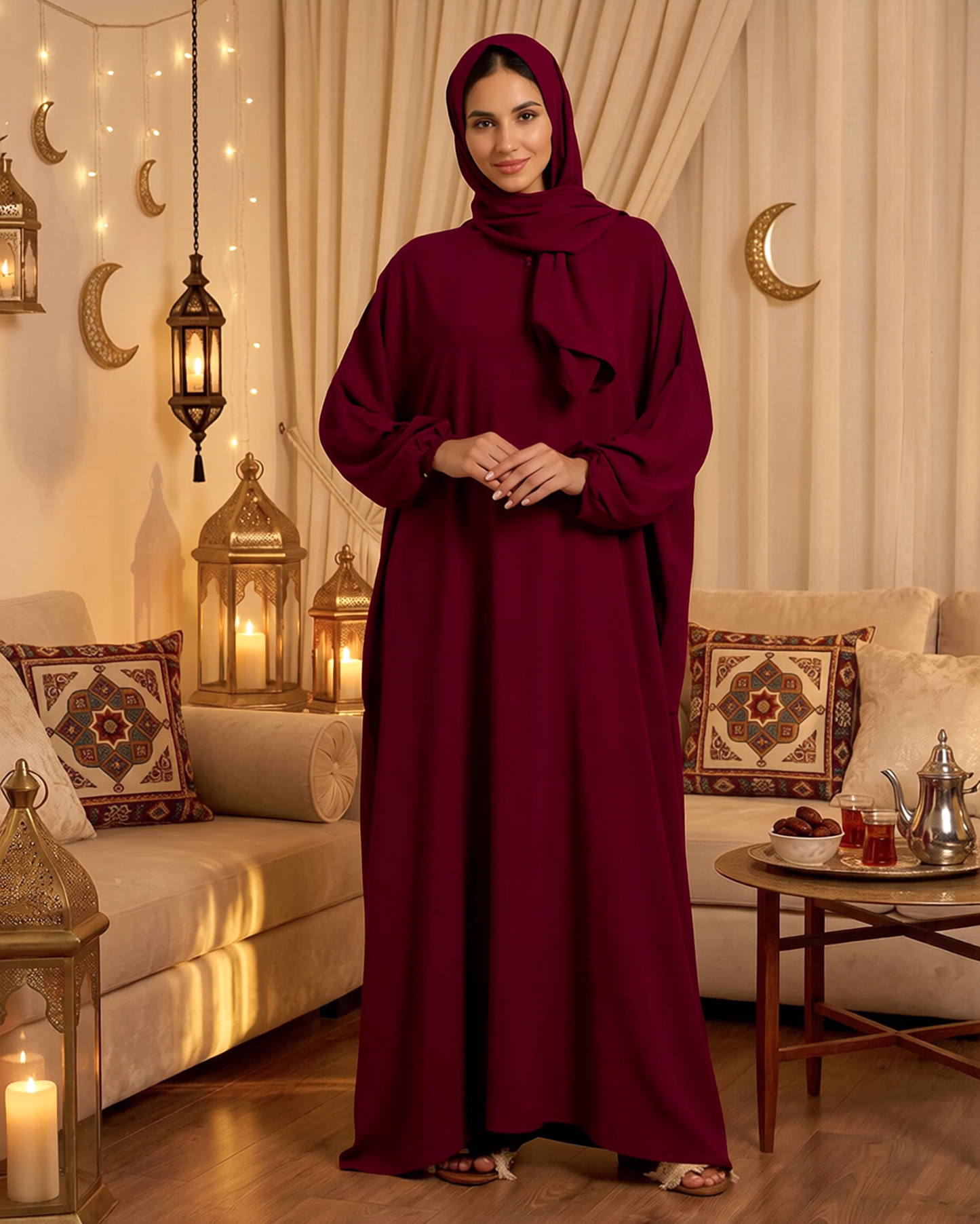 004 Women's Plain Viscose Abaya