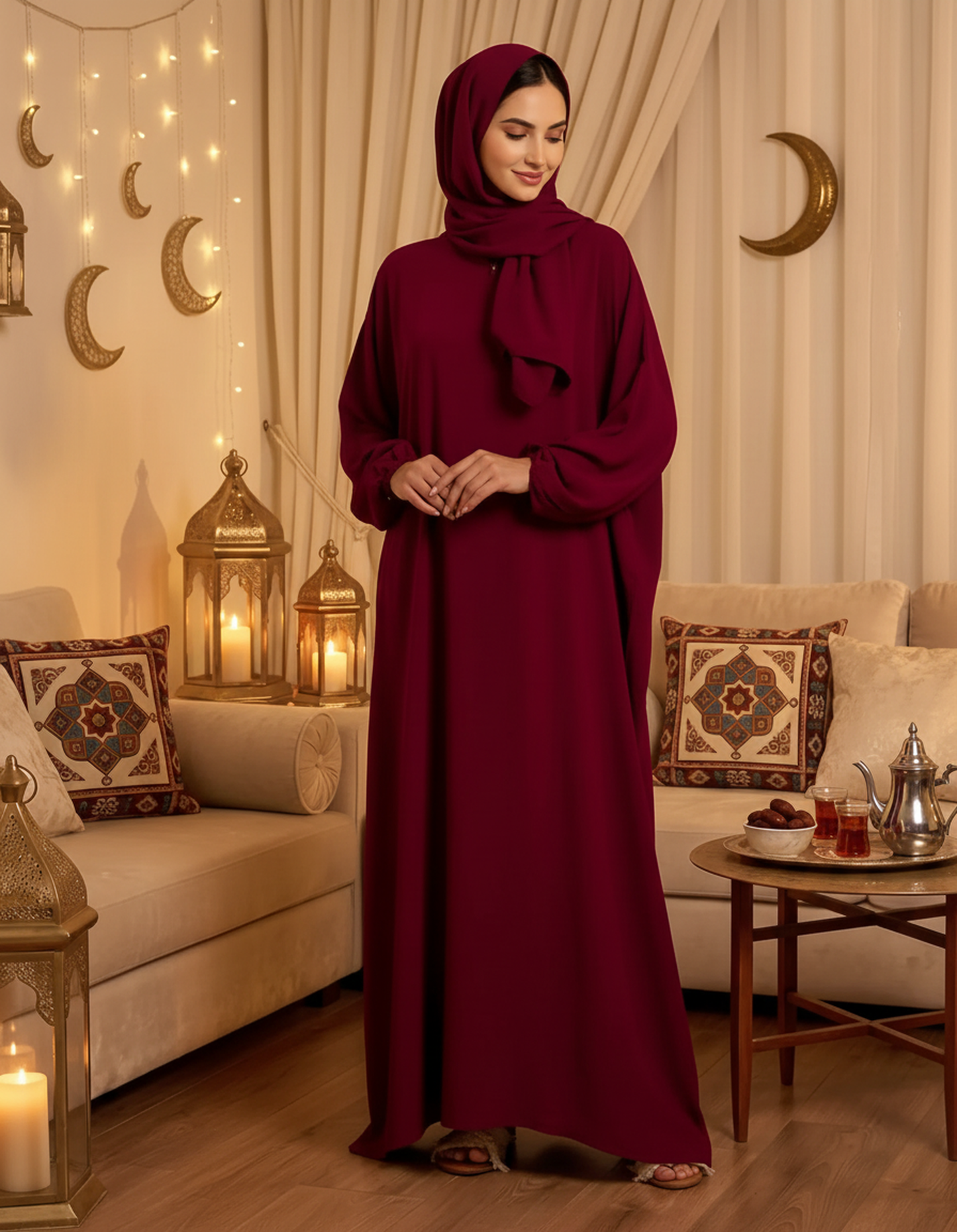 004 Women's Plain Viscose Abaya