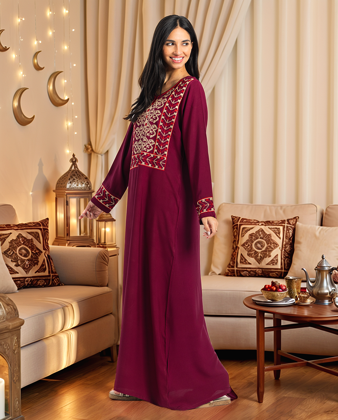 2 Plain Embroidered Viscose Shirts with Sleeves